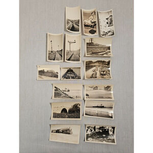 Black And White Vintage Photo Lot Of 15 - Military Transport, Boats And Trains